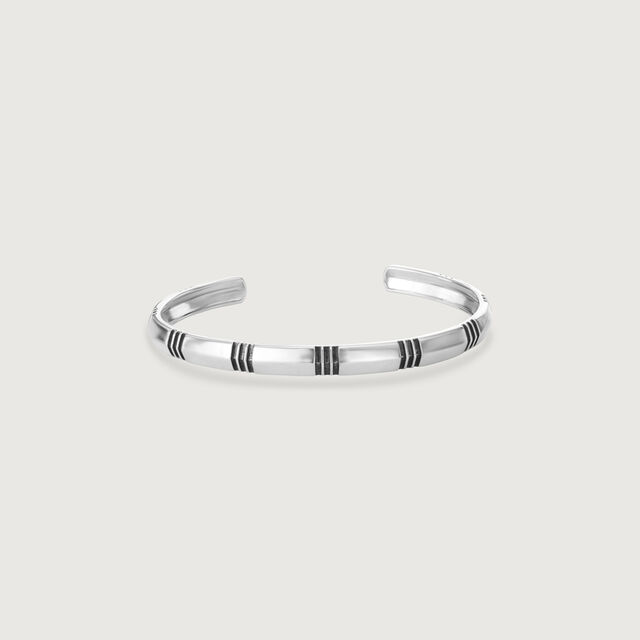 Striped Accent Silver Kada,,hi-res image number null