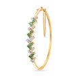 14 Kt Yellow Fold Radiant Splendour Emerald Bangle,,hi-res view 3