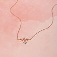14KT Rose Gold Heartbeat Diamond Necklace,,hi-res view 1