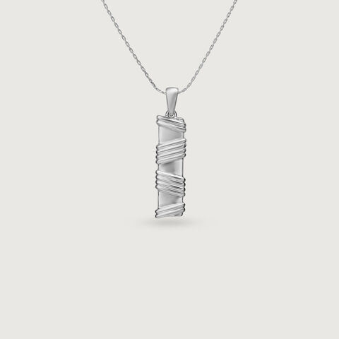 Wrapped Texture Silver Pendant