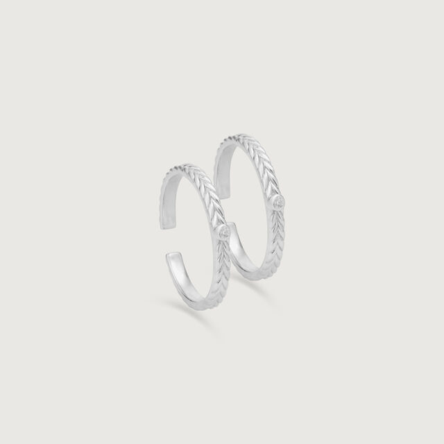 Sleek Braid Silver Toe Rings,,hi-res image number null