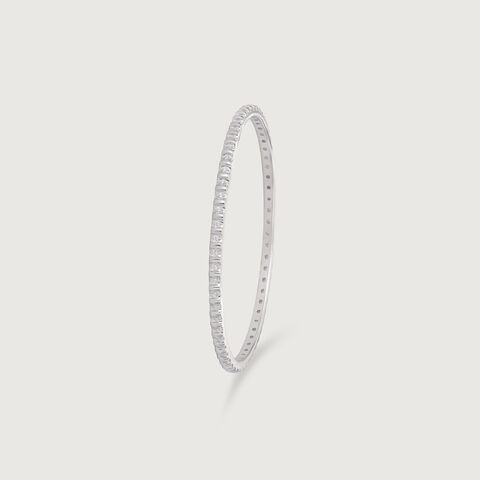 Dainty Sparkling Silver Bangle