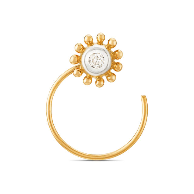 14Kt Everyday Essentials Yellow Gold Diamond Nose Pin,,hi-res view 1