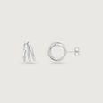 Sculpted Layered Silver Stud Earrings,,hi-res view 4