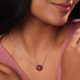 Whimsical Ladybug Silver Necklace,,hi-res view 2