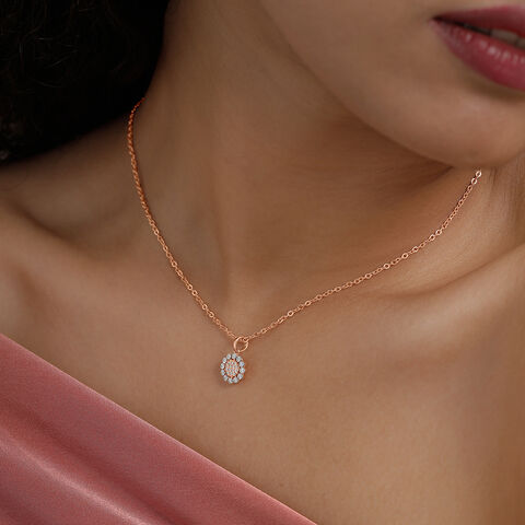 Chic Rosette Diamond Pendant
