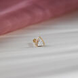 Triangular Brilliance Gold and Diamond Nose Pin,,hi-res view 1