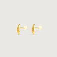 Serene Ripple Gold Stud Earrings,,hi-res view 4