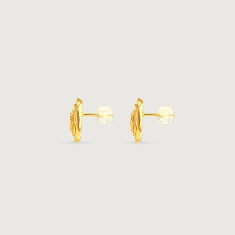 Serene Ripple Gold Stud Earrings