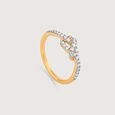 Sparkling Knot Gold & Diamond Finger Ring,,hi-res view 3