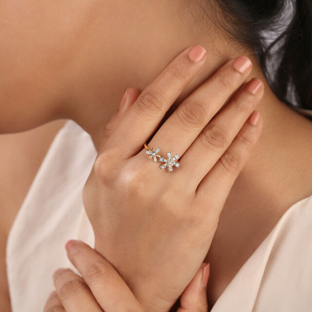 Twinkling Romance 14KT Diamond Finger Ring,,hi-res view 2