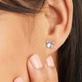 Mini Flutter Silver Stud Earrings,,hi-res view 2