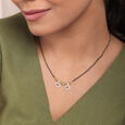 Floral Delight 18 Kt Gold and Diamond Vati Mangalsutra,,hi-res view 2