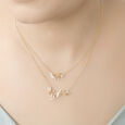 14 KT Yellow Gold Constellation Layered Diamond Necklace,,hi-res view 3