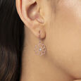 Graceful Petal Gold & Diamond Drop Earrings,,hi-res view 2