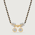 Floral Grace 18 Kt Gold and Diamond Vati Mangalsutra,,hi-res view 3