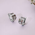 Mother of Pearl Blossom Silver Hoop Earrings,,hi-res view 1