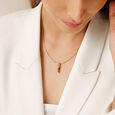 Wild Elegance Tiger Eye 18KT Tusk Pendant,,hi-res view 1