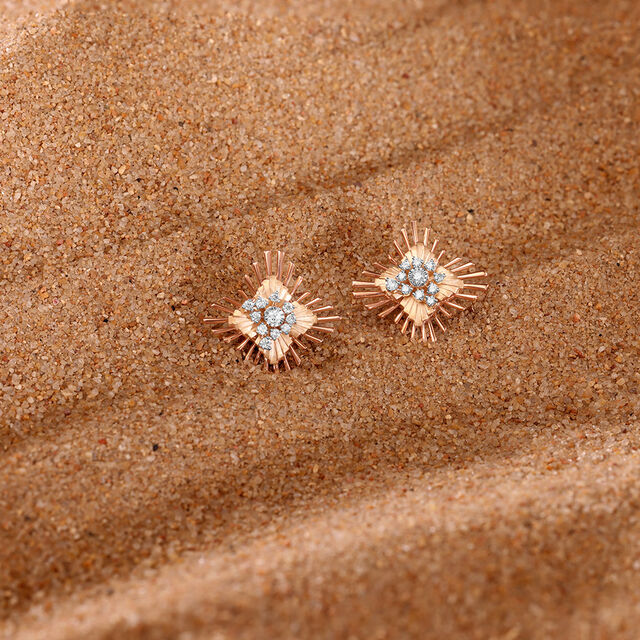Radiant Bloom Diamond Stud Earrings,,hi-res image number null