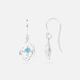 Sleek Sparkle Silver Hoop Earrings,,hi-res view 4