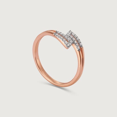 Rose Entwined Brilliance Diamond 14KT Rose Gold Ring