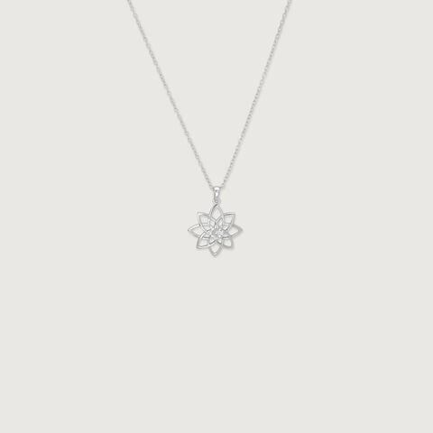 Petal Outline Silver Necklace