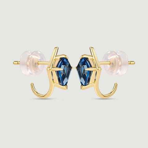 Azure Rays Topaz Gold Hoop Earrings