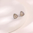 Earthy Facet Quartz Silver Stud Earrings,,hi-res view 1