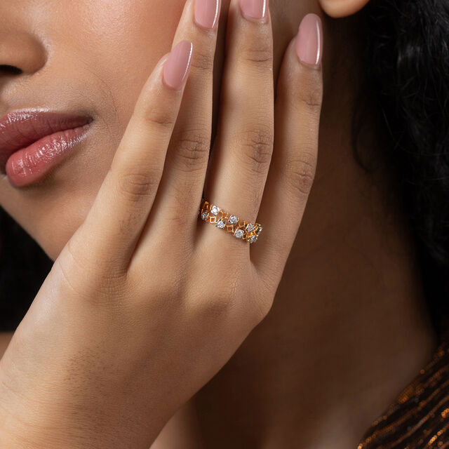 Sparkling Beats Gold & Diamond Ring,,hi-res image number null