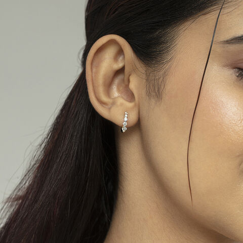 Radiant Shimmer Gold & Diamond Hoop Earrings