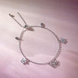 Flutter Bloom Silver Anklet,,hi-res view 1