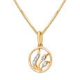 14KT Yellow Gold Whispering Leaves Diamond Pendant,,hi-res view 3