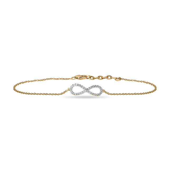 14 KT Yellow Gold Infinity Diamond Bracelet,,hi-res view 2