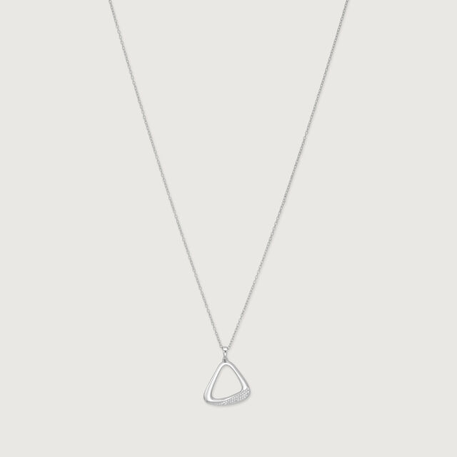 Sleek Triangle Silver Necklace,,hi-res image number null