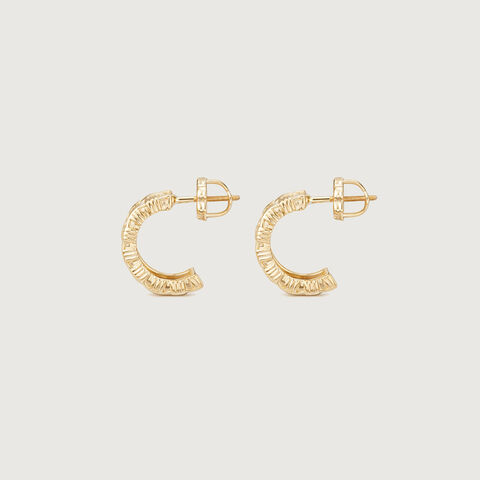 Woven Texture Gold Hoop Earrings