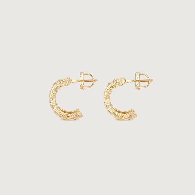Woven Texture Gold Hoop Earrings,,hi-res image number null