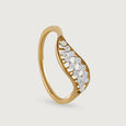 Elegant Wave Gold & Diamond Finger Ring,,hi-res view 4
