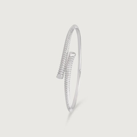Grunge Twist Silver Bangle