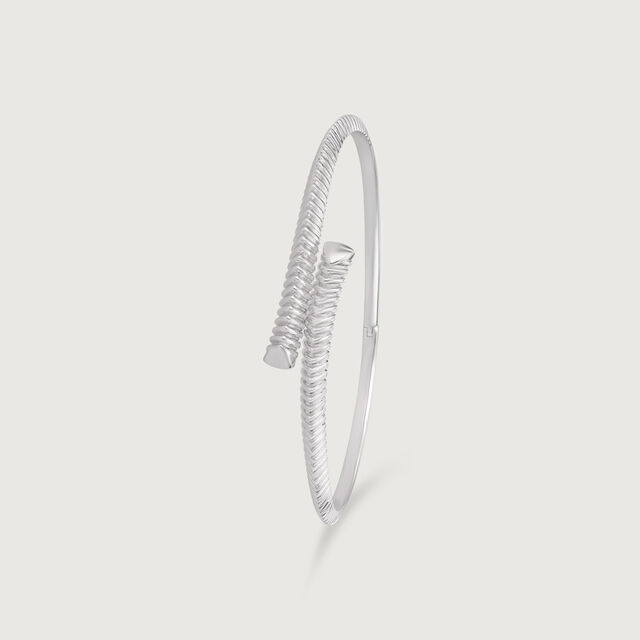 Grunge Twist Silver Bangle,,hi-res image number null