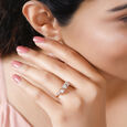 14KT Rose Gold Triangle Tango Diamond Finger Ring,,hi-res view 1