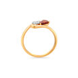 14 KT Yellow Gold Toi et Moi Diamond and Red Garnet Ring,,hi-res view 5