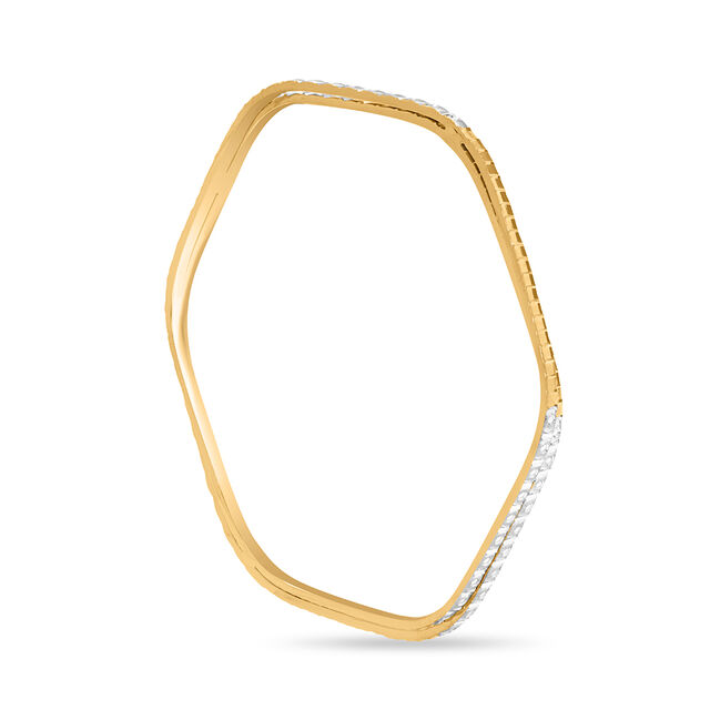 18 KT Yellow Gold Crossover Bangle,,hi-res view 1