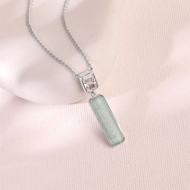 Fresh Striking Amazonite Silver Necklace,,hi-res image number null
