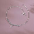 Shooting Star Single Silver Anklet,,hi-res view 1