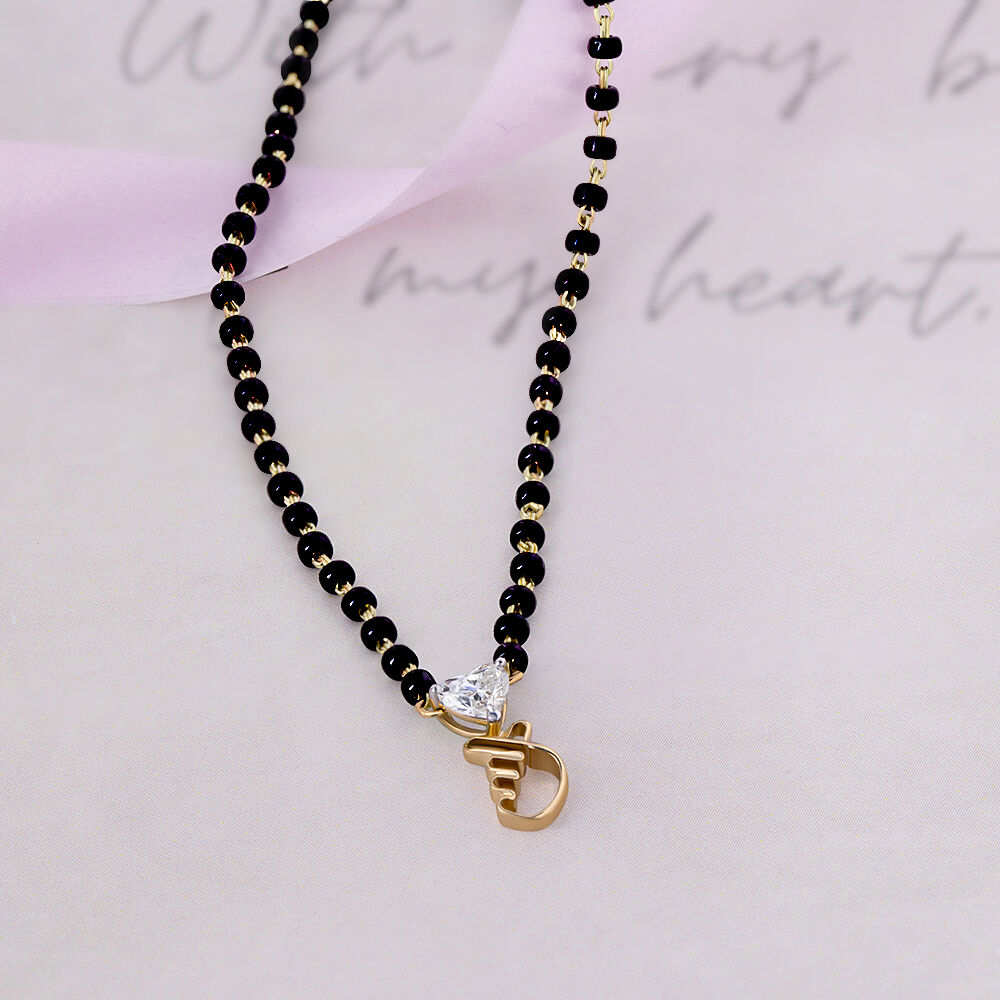 Buy Korean Love 14 kt Gold Diamond Mangalsutra Online Mia by Tanishq
