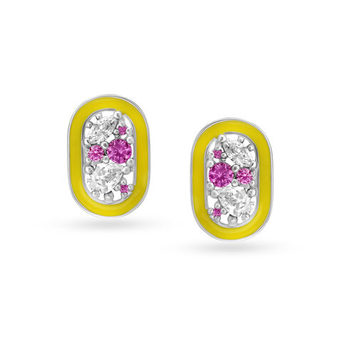 925 Silver Striking Contemporary Stud Earrings