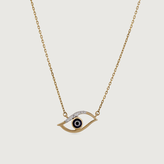 Lucid Lens Evil Eye Gold Necklace,,hi-res image number null