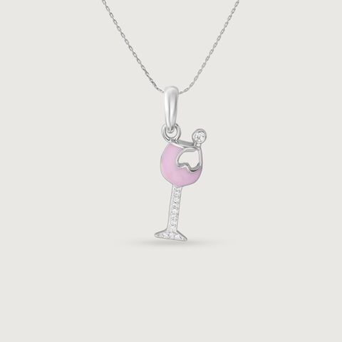 Sparkling Cheers Silver Pendant