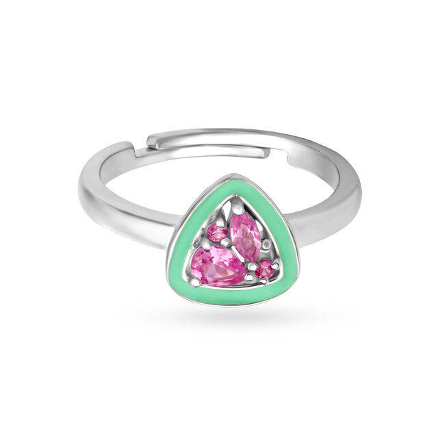 925 Silver Eclectic Triangle Enamel Ring,,hi-res image number null