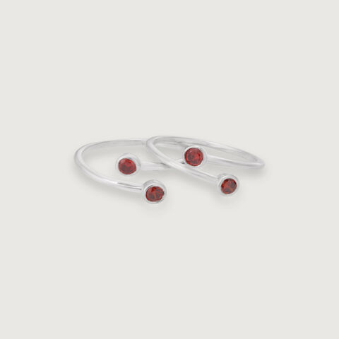 Warm Glow Silver Toe Rings